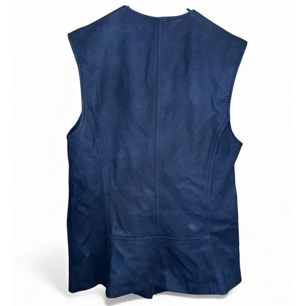 Rebecca Taylor Lamb Leather Motto Vest Cobalt Blue Womens Sz Small Retail $695 - Picture 6 of 12